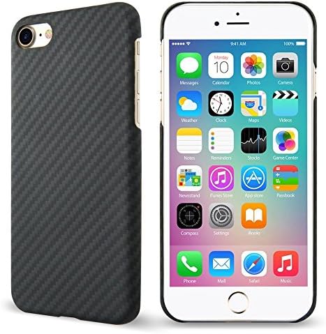 iPhone 8 Case,TOPBRY Aramid Fiber [Military Standard Material] Phone Case,Ultra Thin(0.03in) Classic Plaid Ultra Light (0.36oz) Sturdy Non-Slip Case for iPhone 8 (Black)