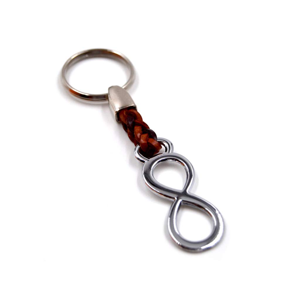 Claro Schmuck Key Ring, Infinity Symbol on Leather Band, Unisex-Adults