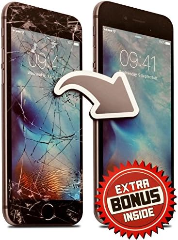Screen Repair Complete Tool Kit Replacement Parts for iPhone 6 (Black) Front Glass Lens - Full Step by Step Instructions Video - Two Extra Bonuses: USB Fast Charging Cable and Matching Protector Case
