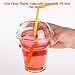 Golden Apple, 24oz-50sets. Clear Plastic Cups with Flat lids with Straw Slot(50Cups + 50lids)…