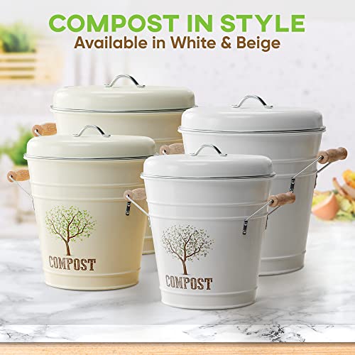 Third Rock Kitchen Counter Compost Bin 1.3 Gallon Compost Pail with