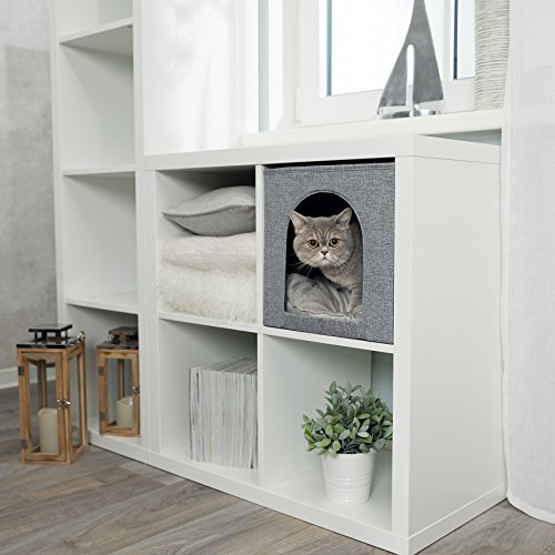 Trixie 44087 Kuschelhöhle Ella für Regal, 33 × 33 × 37 cm, grau, 1 Stück (1er Pack) – Bild 3