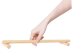 PAMINGONO Wooden Towel Bar 45cm Single Rod Bathroom Towel Rack Wall-Mounted Beech Wood Organizer for Kitchen