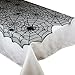 Premium Decor Set of 4 Halloween Lace Table Topper 40 Inch Square - Black