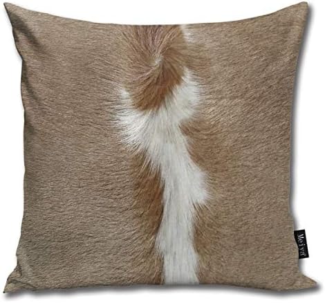 TopYYing Throw Pillow Cover Case for Bedroom Couch Sofa Home Decor Vintage A Patch Of Cowhide. Pattern Square 18x18 Inches