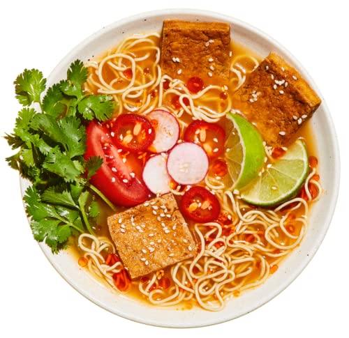 IMMI TOM YUM “SHRIMP” RAMEN, 100% PLANT BASED, KETO FRIENDLY, HIGH PROTEIN, LOW CARB, PACKAGED NOODLE MEAL KIT, READY TO EAT, 2.4 OZ