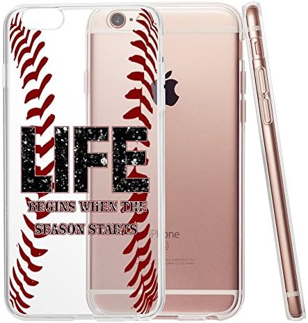 iPhone 6 Plus/6s Plus 5.5 Case,Softball Life Quote Clear TPU Protective Bumper[Slim Fit] Case For iPhone 6 Plus/6s Plus 5.5