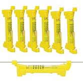 DOWELL 6-Pack 3" Hanging Bubble Line Level | 6-pack 3" hanging bubble line level with scale, mini spirit level, for bricklaying, tiling, surveying