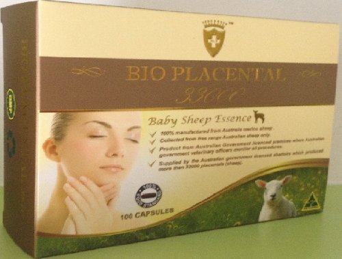 Bio Placental - Australia Sheep Placenta Extract 33000mg Younger & Beauty Skin 100 Capsules by Bio