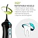 Water Flosser Cordless, Cozzine Dental Water flosser, Portable Rechargeable Electric Flosser for Home, Travel, Adults, Kids & Braces (IPX7 Waterproof, 2 Tips, 3 Water Pressure Modes & 200ml Capacity)