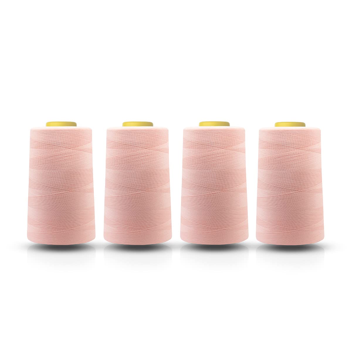 Realm Overlocking Sewing Machine Polyester Thread x Four 5000 Yards Cones White Black Natural Navy Red Grey (Deep Peach)