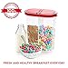 Cereal Storage Container with Airtight Lid 2 pcs, 12-18 oz Capacity for Dry Food Storage Snack Containers, Easy Pouring BPA-Free Cereal Dispenser Keeper for Flour Sugar Rice, Maroon