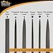 Needle File Set|6 Piece| Hardened Steel Alloy, Secure Grip| for Jewelry, Metal, Plastic, Wood & DIY Projects| Mini Set Complete w/Flat, Flat Warding, Square, Triangular, Round & Half Round Chisels