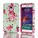 Galaxy Note 4 Case, Firefish [Shock Absorption] Soft Silicone and Hard PC Hybrid Cover [Anti-Slip] Scratch Resistant Protective Case for Samsung Galaxy Note 4 - Rose Red
