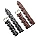 CIVO 2 Packs Genuine Leather Watch Bands Top Calf Grain Leather Watch Strap 16mm 18mm 20mm 22mm 24mm for Men and Women (22mm, Black/Dark Brown(White Stitching))