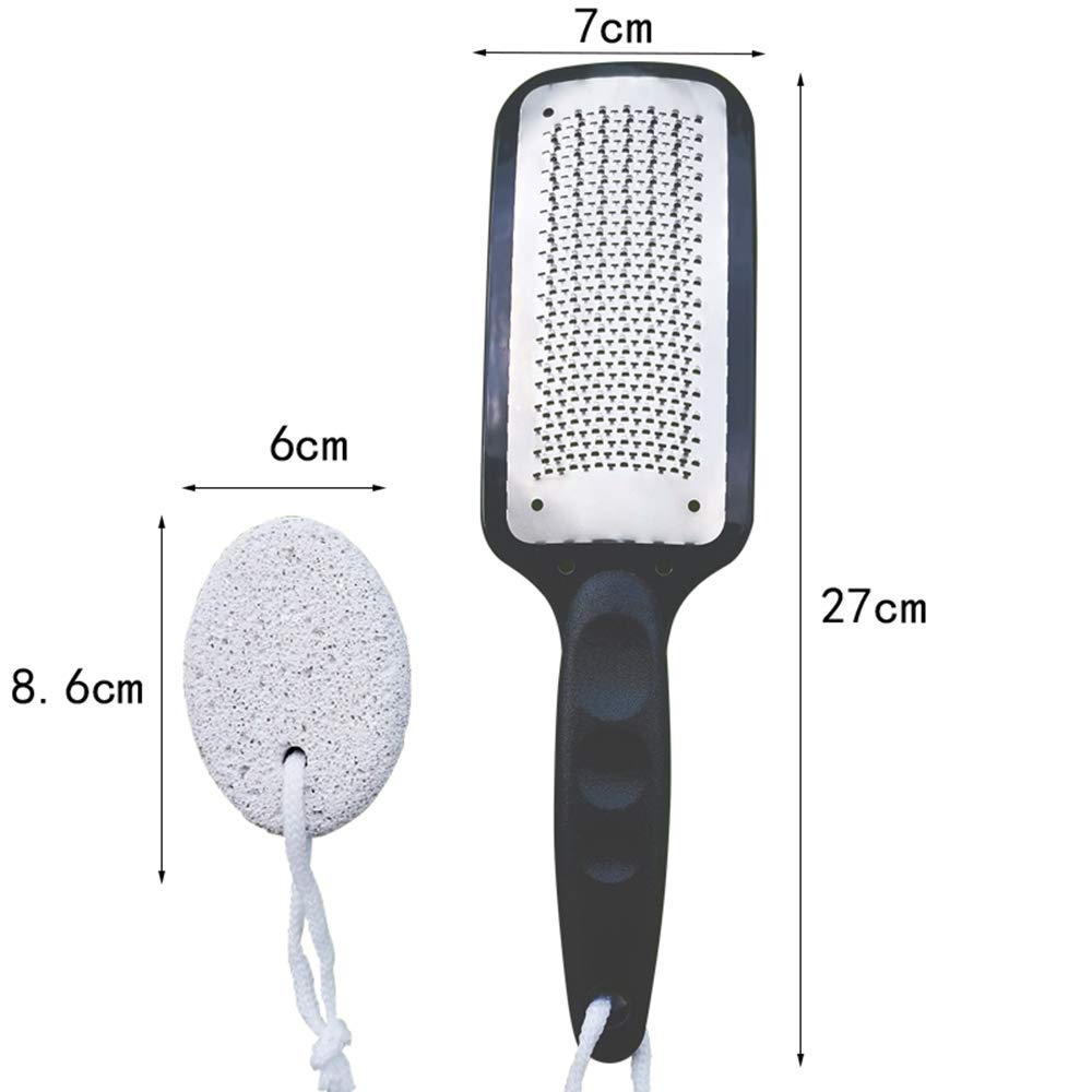 Extra Large Foot Rasp Foot File with Pumice Stone for Feet, Callus Remover, Foot Scrubber, Pedicure Kit Made From Stainless Steel, Use File on Wet or Dry Feet : Beauty