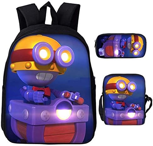 KJHUDD Brawl Stars School Backpack 3D Print Lightweight School Bags Set Bookbags Shoulder Bag Pouch/Pencil Case