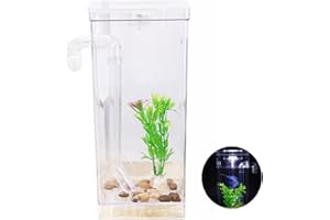 Mipukbay Betta Fish Tank, Small Aquarium Fish Bowl with LED Light, Self Cleaning Mini Fish Tank Starter Kit for Office, Home, Room Decor