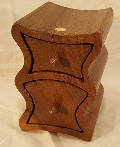 Free-form Zig-Zag Keepsake/Jewelry Box with Two Drawers