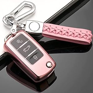 SDLWDQX TPU Autosleutel Case Shell, Fit Voor VW Golf Bora Jetta POLO GOLF Passat, Fit Voor Skoda Octavia A5 Fabia, Fit…