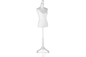 HYNAWIN White Female Mannequin Torso Body Dress Form with Adjustable Tripod Stand for Clothing Dress Jewelry Display