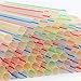 Tomnk 200pcs Jumbo Straws Smoothie Straws Extra Wide Plastic Striped for Boba Bubble Tea and Milkshake