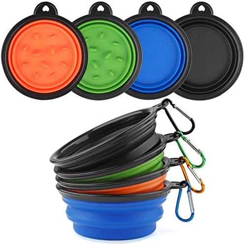 YiMee Collapsible Dog Bowl, Food Grade Silicone Portable Travel Dog Bowls for Small Medium Pet Dog Cat, Foldable Slow Feeder Dog Bowls Design, Collapsible Feeding Watering Dish for Traveling