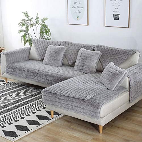BEIGOO Sofa Cover,Anti-Slip Couch Cover L-Shaped Sectional Slipcover Chaise Lounge Furniture Protector Sofa Protector Soft Plush Machine Washable Sofa Slipcover 1 item-C-70x70cm(28x28inch)