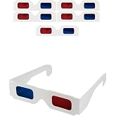 QIANCAIWANG 3D Paper Glasses for Movies and TV - Blue and Red Anaglyph Cardboard Glasses for Films