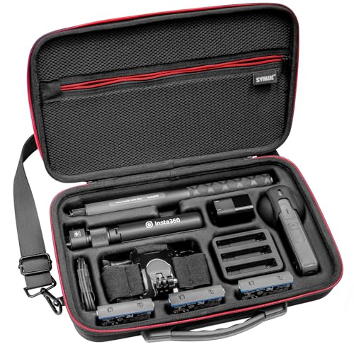 SYMIK Tasche für Insta 360 X4 X5 Action-Kamera, Wasserdicht, Stoßfest, Kompakt, Reisetasche mit Schultergurt, Hartschalen-Nylon Tragetasche Case für I