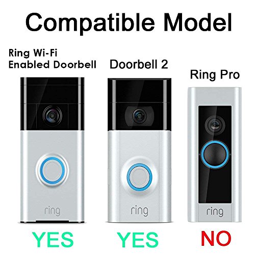 Adjustable (30 to 55 Degree) Angle Mount Compatible Ring Wi-Fi Enable Doorbell/Ring Video Doorbell 2, Replacement Angle Adjustment Mounting Plate Bracket Wedge Corner Kit with Screwdriver and Screws