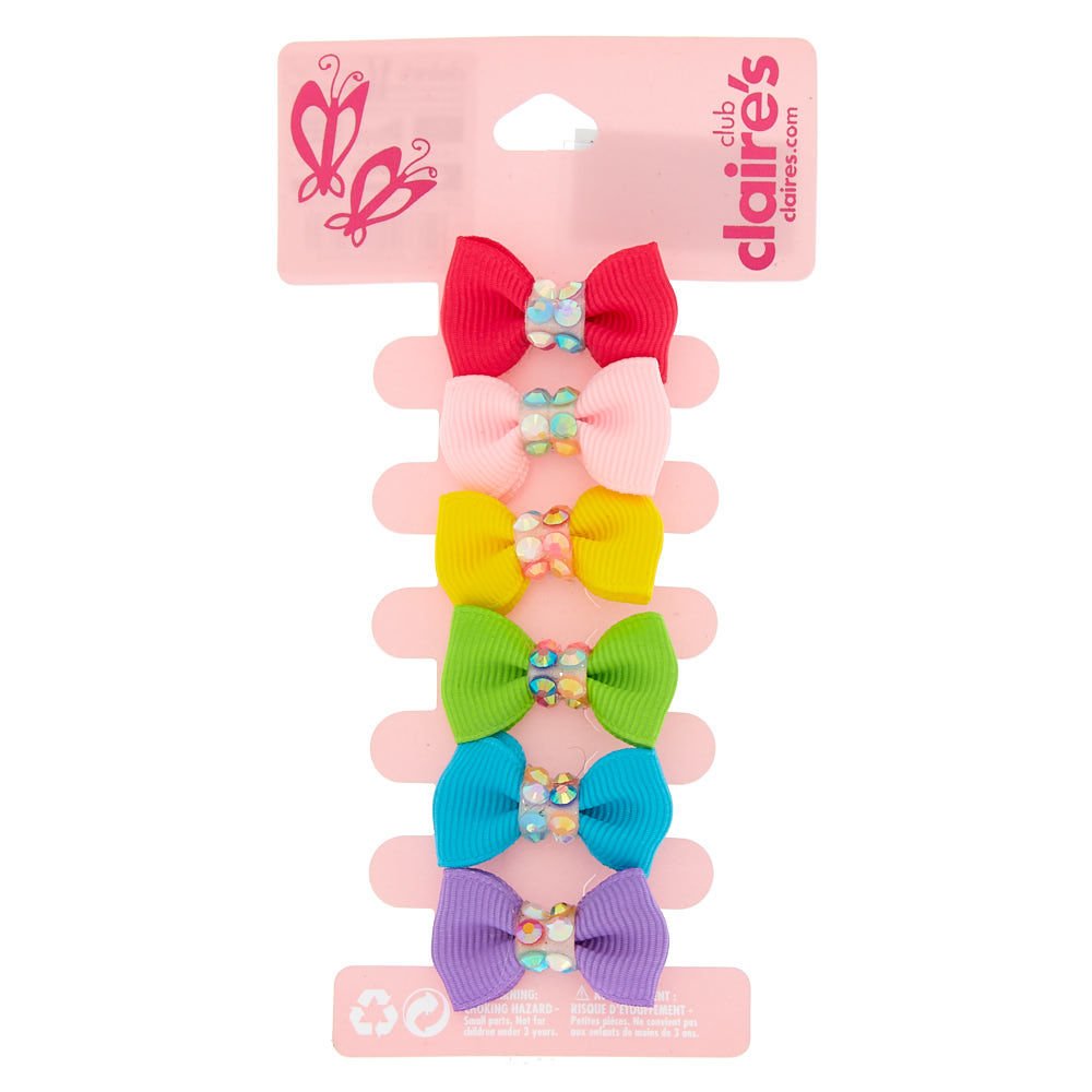 Claire S Club Kids Rainbow Hair Bow Clips 6 Packclaire S Club