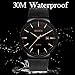 Mens Watches Clearance Black Minimalist Wrist Watch for Men Analog Quartz Waterproof Date Watch with Stainless Steel Milanese Mesh Band