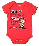 Outerstuff MLB Cleveland Indians Baby Boys Infants Peanuts Love Baseball Creeper, Red