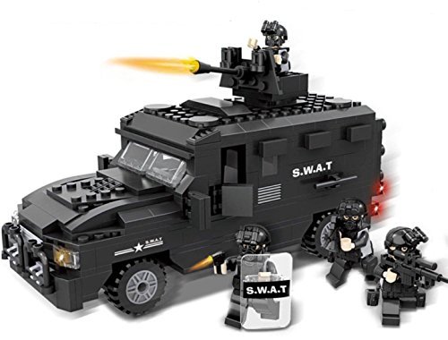 Cille Police Swat Explosion-proof Vehicles Building Blocks Construction Set 423 Pieces
