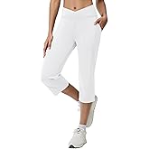 Emlovm Women's Capri Pants for Casual Summer Petite Capris with Pocket Loose Fit High Waisted Straight Cropped Pants Dressy Lounge Yoga White M