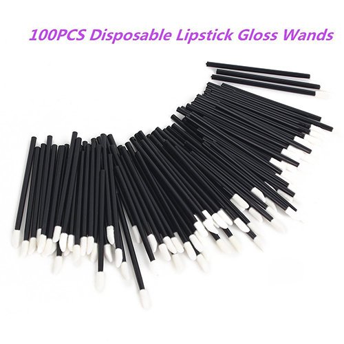 G2PLUS 100PCS Disposable Lip Brushes Lipstick Gloss Wands Applicator Perfect Makeup Tool Kits