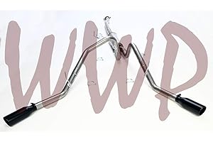 MVP AUTO PARTS Performance Stainless Steel Dual 2.5" Side Exit Catback Exhaust Muffler System Kit With Black Tips Compatible With 2011-2014 Ford F150 3.5L V6 EcoBoost Pickup Truck