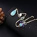 F-U Punk Sky Blue Teardrop Pendant Y necklace Long Chain Statement Necklace