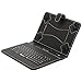 iRULU Leather USB Keyboard Case for 8-9 Inch Touch Screen Tablet with Buttons and Stand -Black