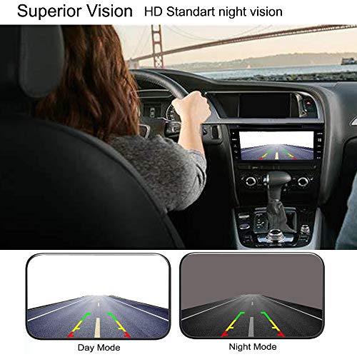 Front Rear View Car Camera, Mougerk Front Backup Camera 170 Degree Wide Angle Waterproof 12 LED Nigh Vision Lights Reverse Cameras for 12V Cars