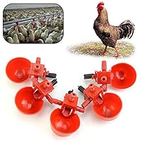 Poity Feed Automatic Bird Coop Poultry Chicken Fowl Drinker Water Drinking Cups 5 Pieces