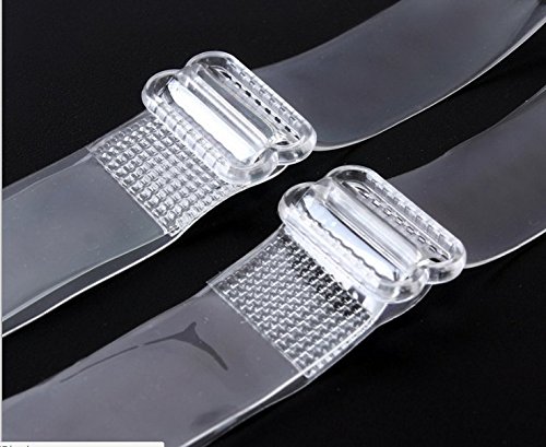 Invisible Clear Bra Strap Non-Slip Adjustable Bra Strap Soft 2 Pair Transparent Shoulder Strap (10mm, Clear)