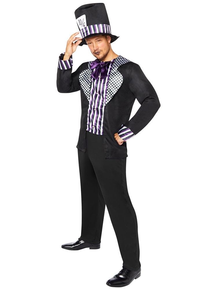 (PKT) (9910020) Adult Mens Dark Mad Hatter Costume (Extra Large)