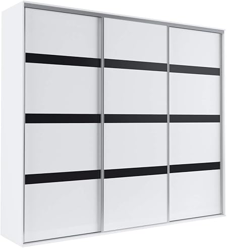 mb-moebel Kleiderschrank Schrank Gaderobe mit 3 Schiebtüren Bora 277 cm