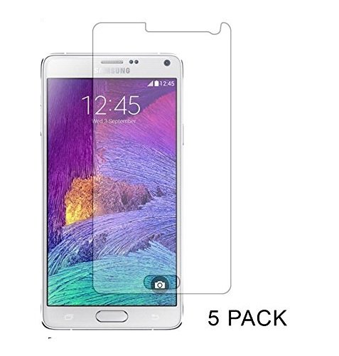 eTECH Collection 5 Pack of Crystal Clear Screen Protectors for Samsung Galaxy Note 4 / Note IV / N910 AT&T, T-Mobile, Sprint, Verizon - from USA