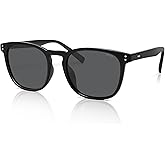 SOJOS Unisex Rounded Square Polarized Sunglasses TR90 Frame UV400 Protection Lightweight Retro for Women & Men