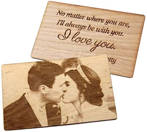Grey Giraffe Engraved Credit Card, Wood Wallet Card, Insert, 5th Wedding Idea, Personalised Custom Engraved Card