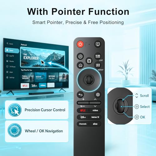 Replacement Magic-Remote-Control for-LG Smart TV, Voice Remote Control Compatible with LG 2019-2025 OLED QNED UHD and 4K TVs, Replaces MR25GA MR24 MR23 MR22 MR21 MR20 MR19 Series