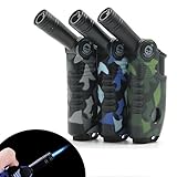 Luxsea Butane Torch Lighter Windproof for Cigar Kitchen Camping Barbecue Household and Outdoors 3 Color(Random)